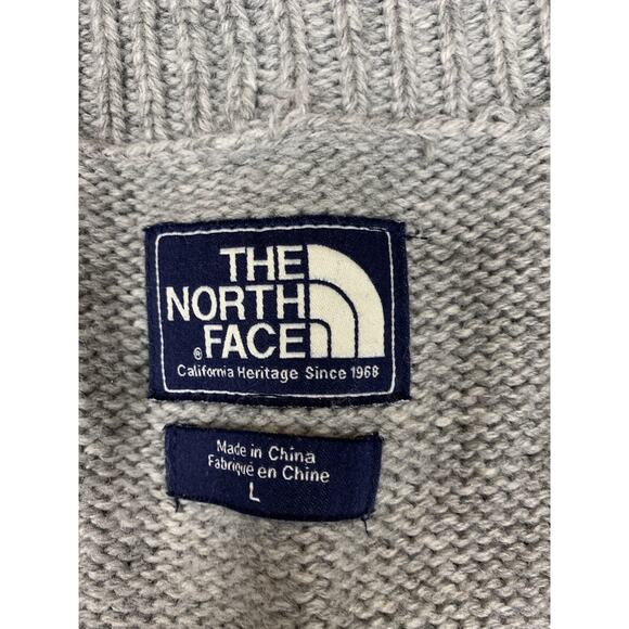 North Face Shawl Collar Icelandic Long Cardigan Nordic Size Large Wool Blend - Picture 2 of 9